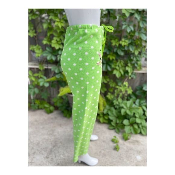 Disney Pluto Pyjama Pants Fleece Green Polkadots - Picture 6 of 9